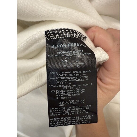 NASA Base Layer Heron Preston Hoodie Mens M White Fall Winter 1990 Pullover - Picture 8 of 8